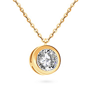 Фото Кольє з жовтого золота з одним фіанітом (арт. 350547/3ж)