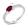 Тонкое серебряное кольцо с рубином (арт. 7501/1763087Р) – изображение 2