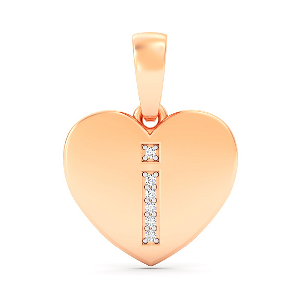 Золотая подвеска Буква І с фианитами (арт. 440979) – изображение 1