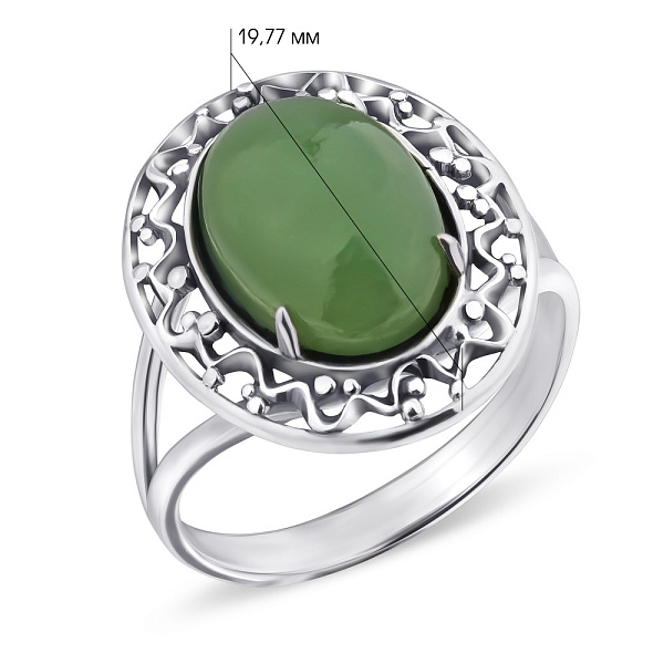 Серебряное кольцо с нефритом (арт. 7901/2150171нфр) – изображение 2