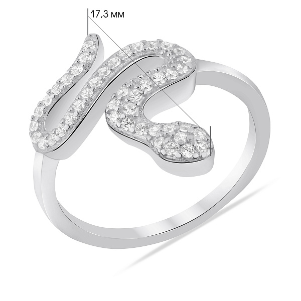 Серебряное кольцо Змея с фианитами (арт. 7501/8775) – изображение 4