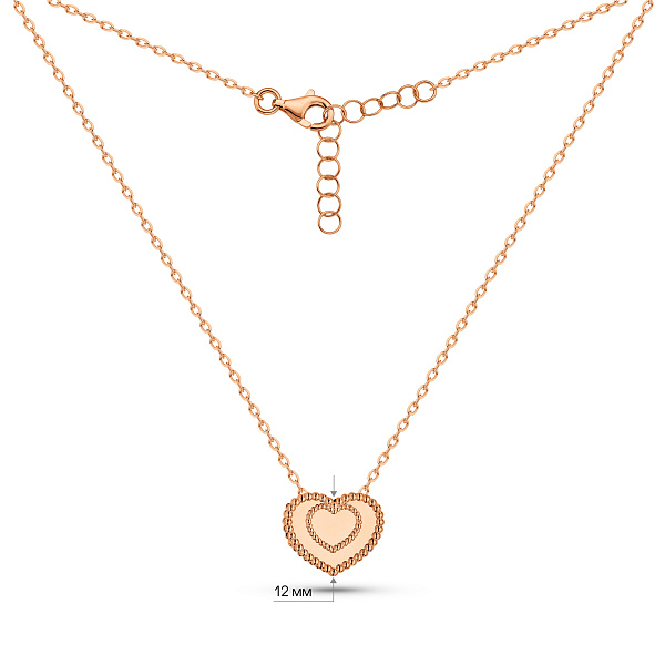 Золотое колье Сердце без камней (арт. 353002) – изображение 6