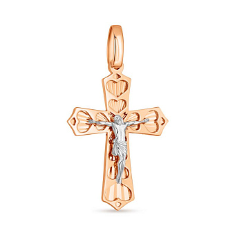 Фото Крестик из золота с распятием (арт. 501708а)