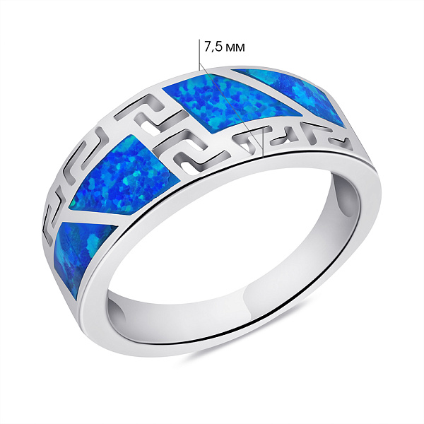 Серебряное кольцо с опалом (арт. 7501/2872Пос) – изображение 2
