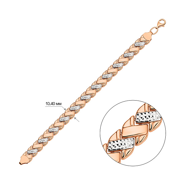 Широкий браслет из золота с родированием (арт. 327092р) – изображение 2