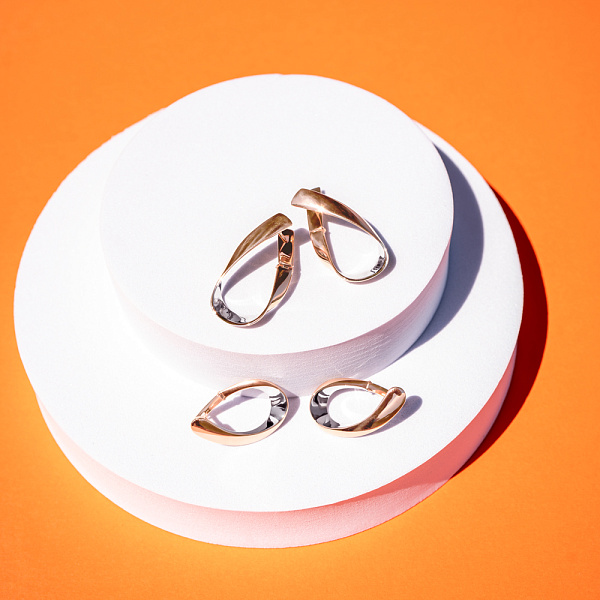 Золотые серьги без камней (арт. 110391) – изображение 2