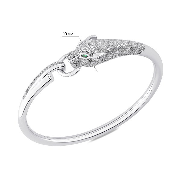 Серебряный жесткий браслет с фианитами (арт. 7509/2151272цз) – изображение 2