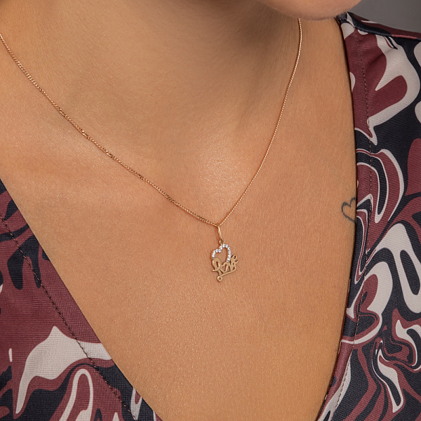 Золотая подвеска с фианитами (арт. 440528) – изображение 2