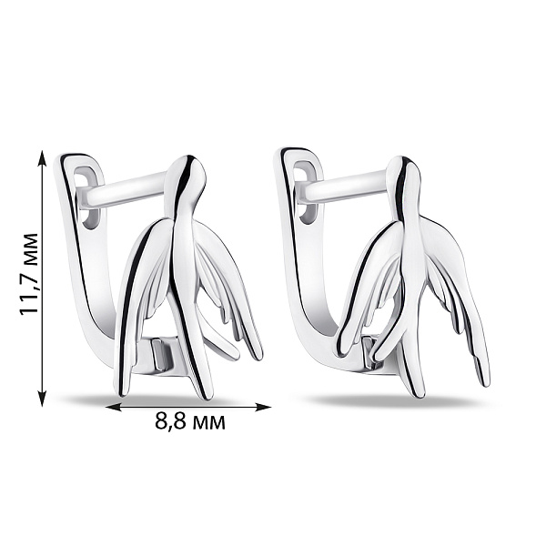 Серьги серебряные Ласточка (арт. 7502/С2/2026) – изображение 2