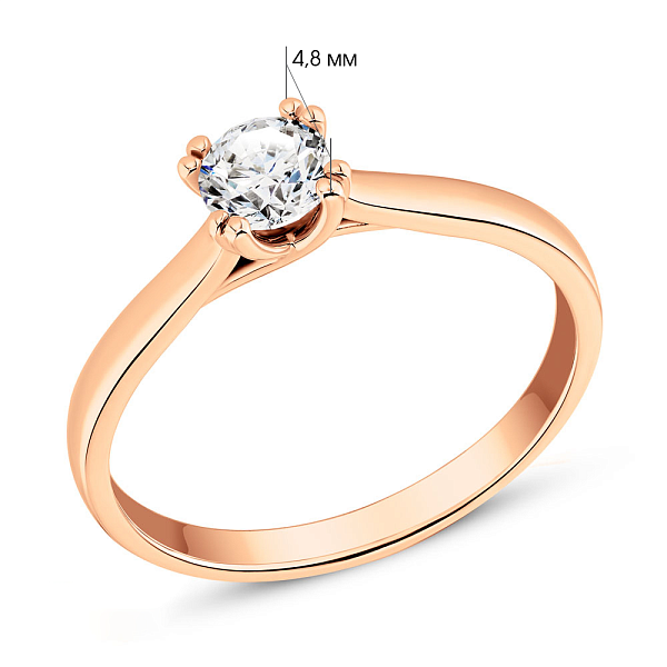 Золотое кольцо с бриллиантом (арт. К01116504036) – изображение 3