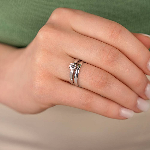 Обручальное кольцо из белого золота (арт. 239036б) – изображение 2