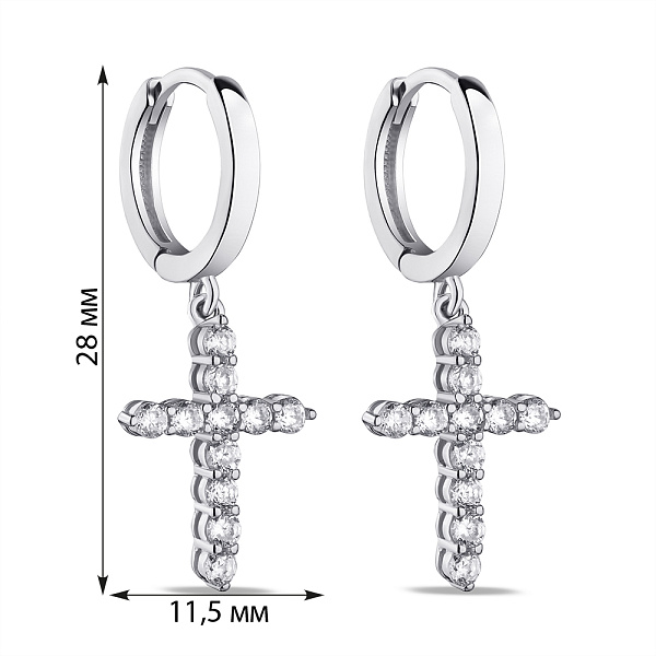 Серьги из серебра с подвесками (арт. 7502/4906/10) – изображение 2