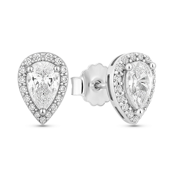 Серебряные серьги-пусеты с фианитами (арт. 7518/7372) – изображение 1