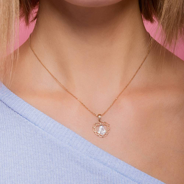 Золотая ладанка Божья Матерь с младенцем (арт. 440930) – изображение 2