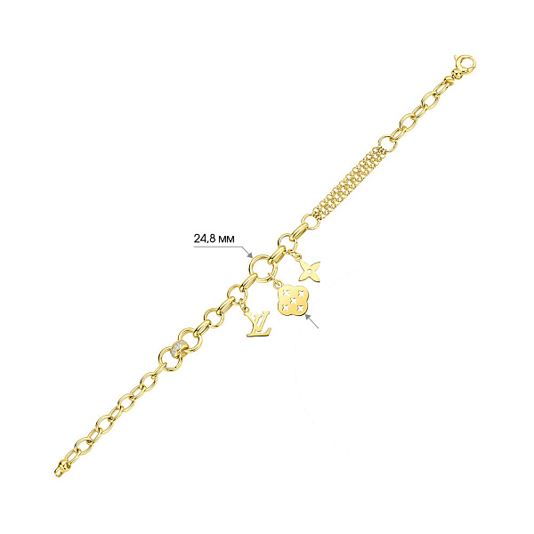 Браслет из желтого золота с подвесками (арт. 326744жП3) – изображение 2