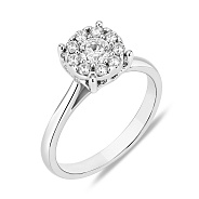 Фото Помолвочное кольцо из белого золота с фианитами (арт. 140643б)