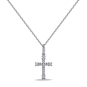 Фото Серебряное колье с крестиком (арт. 7507/2058)
