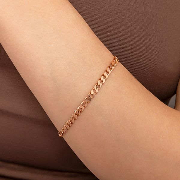 Золотий браслет плетіння Панцирне (арт. ц311009) – зображення 2