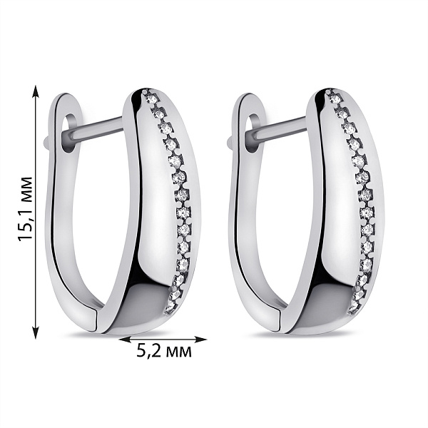 Серьги из серебра с фианитами (арт. 7502/9796) – изображение 2