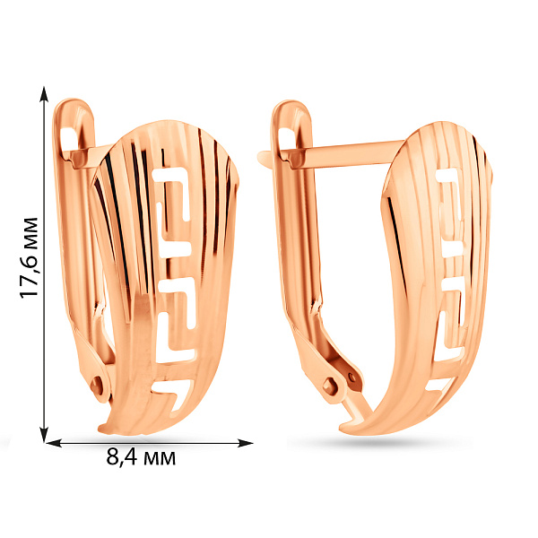 Сережки из красного золота Олимпия (арт. 109645) – изображение 2