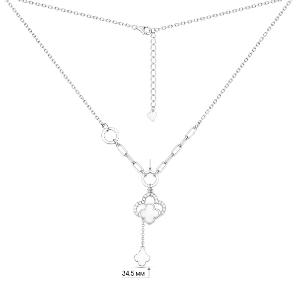 Серебряное колье с перламутром и фианитами (арт. 7507/2404п) – изображение 3