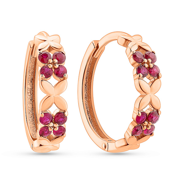 Серьги из красного золота с рубином (арт. 111292/1Пр) – изображение 1
