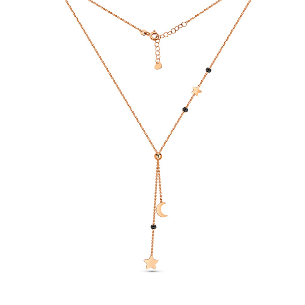 Колье из красного золота Луна и звезда с ониксом (арт. 352551о) – изображение 2