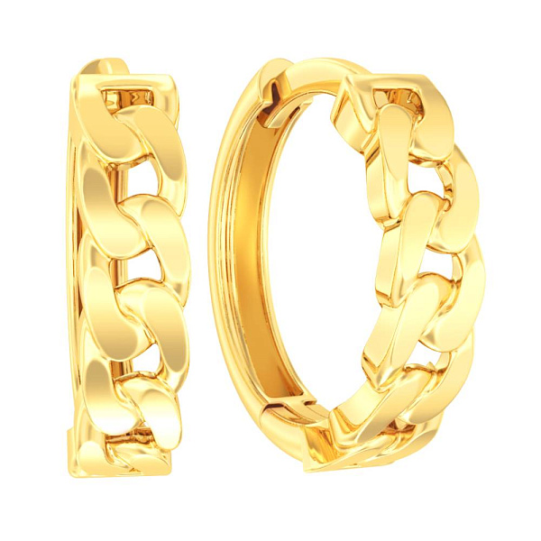 Серьги-кольца Звенья из желтого золота  (арт. 110703ж) – изображение 1