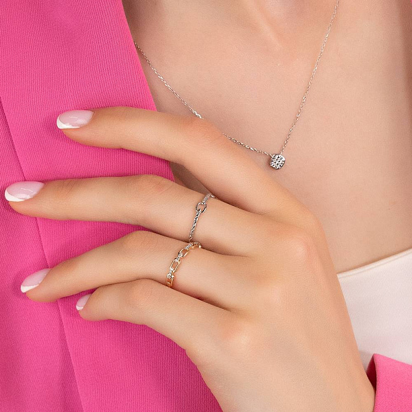 Кольцо из белого золота с бриллиантами (арт. К011376б) – изображение 3