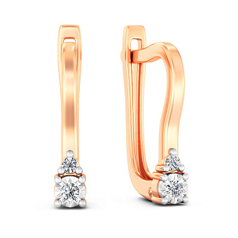 Золотые серьги с бриллиантами (арт. С011705)