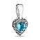 Срібна підвіска Сердечко з альпінітом і фіанітами (арт. 7503/А027агпю) – зображення 1