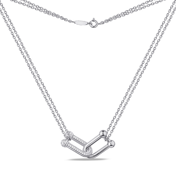 Срібне кольє з розсипом фіанітів Trendy Style (арт. 7507/1601) – зображення 2