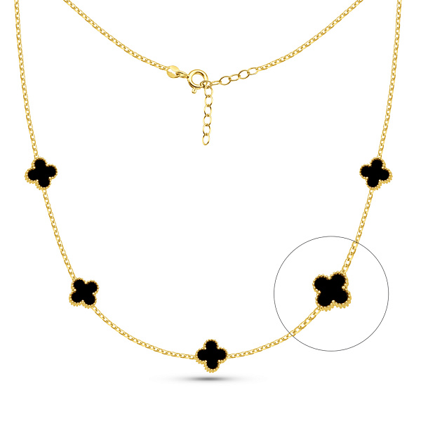 Кольє з жовтого золота з оніксом (арт. 352772/8жо) – зображення 1