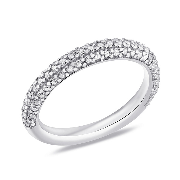 Серебряное кольцо с россыпью из фианитов (арт. 7501/7093) – изображение 1