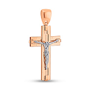 Фото Золотой нательный крестик с распятием (арт. 500686)