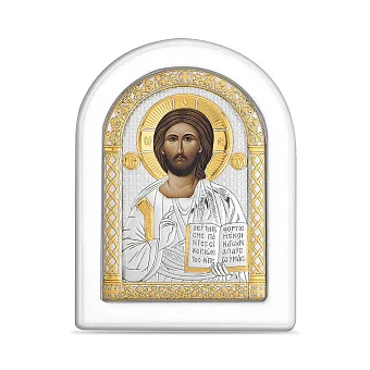 Срібна ікона з позолотою Христос Спаситель (105х140 мм) (арт. A-3/001G/B)