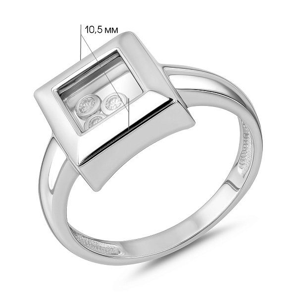 Золотое кольцо с фианитами (арт. 150855б) – изображение 2