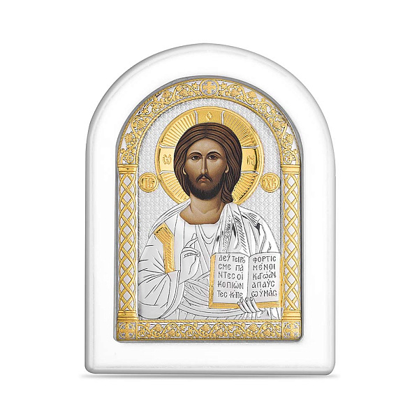 Срібна ікона з позолотою Христос Спаситель (105х140 мм) (арт. A-3/001G/B) – зображення 1