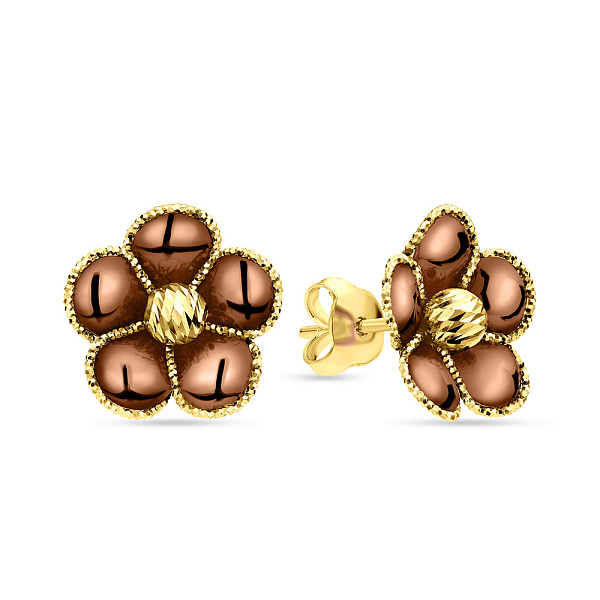 Золотые серьги пусеты Francelli Цветы (арт. 107381жкр) – изображение 1