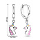 Серебряные серьги-кольца с подвеской единорог (арт. 7502/10269/10е) – изображение 2