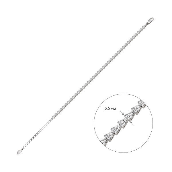 Серебряный браслет с фианитами (арт. 7509/4843) – изображение 2