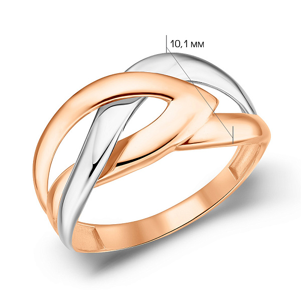 Каблучка з червоного та білого золота (арт. 156181кб) – зображення 4