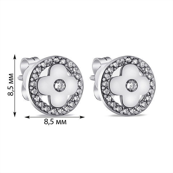 Срібні сережки Конюшина з фіанітами (арт. 7518/6918) – зображення 2