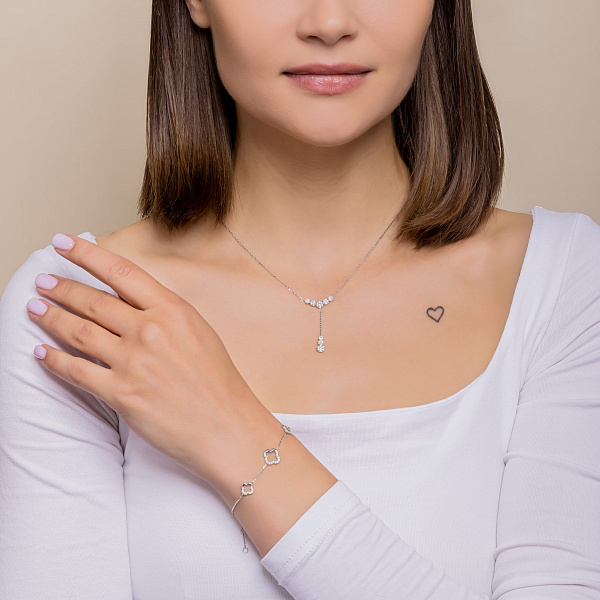 Колье из белого золота с бриллиантами (арт. Ц341637040б) – изображение 4