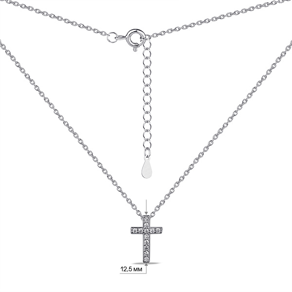 Серебряное колье Крестик с фианитами (арт. 7507/2133) – изображение 3