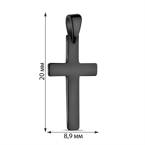 Серебряная подвеска-крестик с родированием (арт. 7503/4126/1ч) – изображение 2