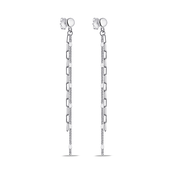 Длинные серебряные серьги с цепочками (арт. 7518/7100) – изображение 1
