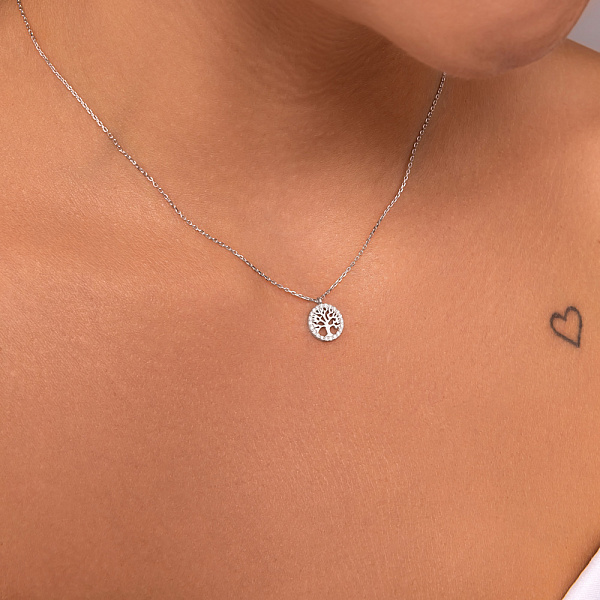 Кольє Дерево з білого золота з діамантами (арт. Ц011543010б) – зображення 3