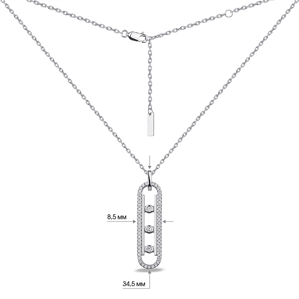 Колье из серебра с фианитами (арт. 7507/1992) – изображение 3