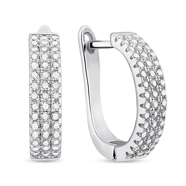 Серебряные серьги с дорожкой из фианитов (арт. 7502/СК2Ф/2070) – изображение 1